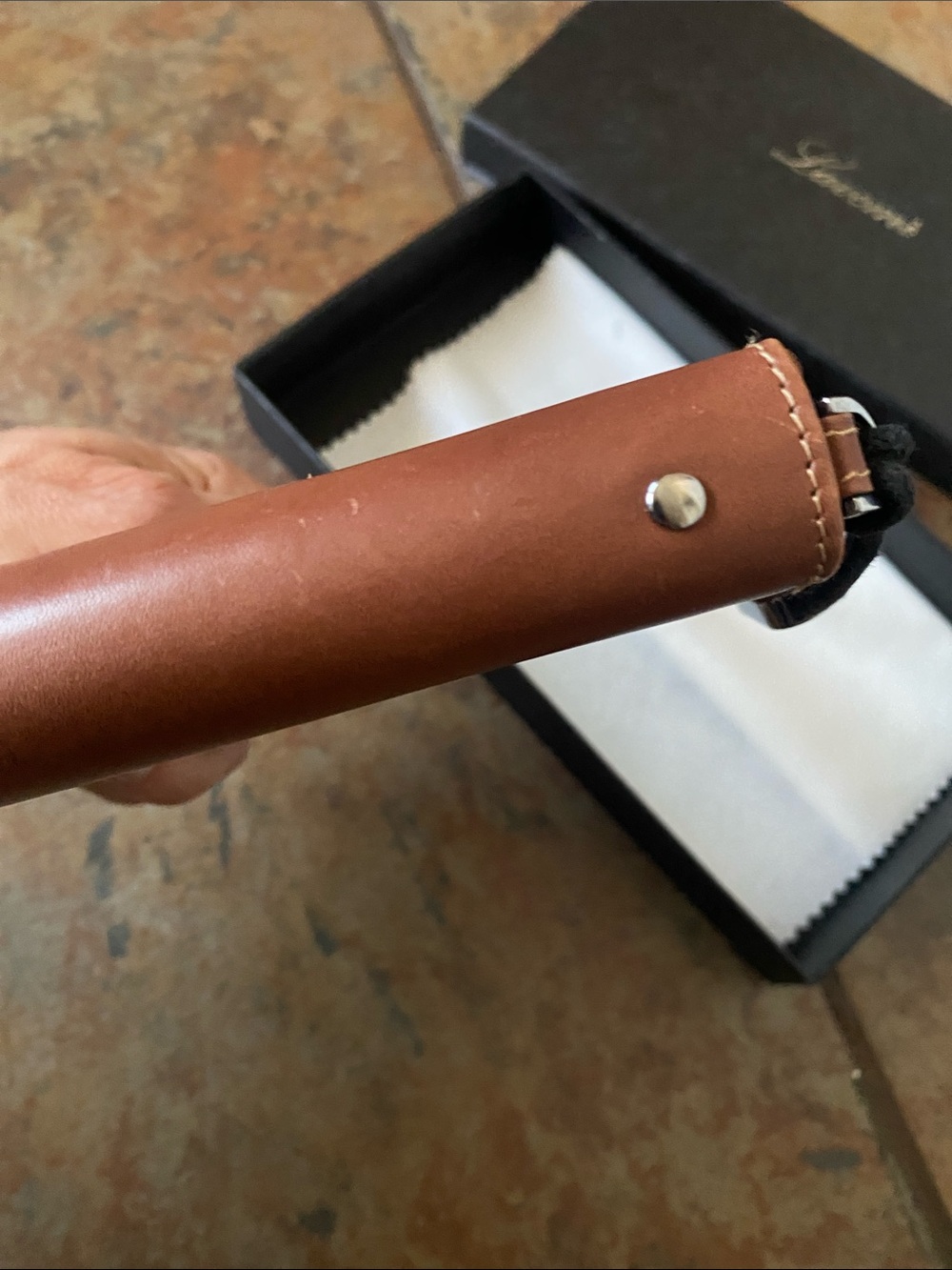 Women’s Brown Leather Zip Wallet Clutch — Wrist Strap - Picture 6 of 6